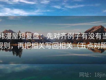 韩漫屋短复盘：先对齐例子有没有当规则，再把相关写回相关（五点对照）
